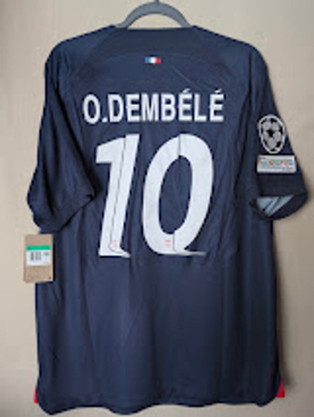 PSG 2023-24 Home Ousmane Dembele Jersey NWT Men's XL UCL Fully Patched